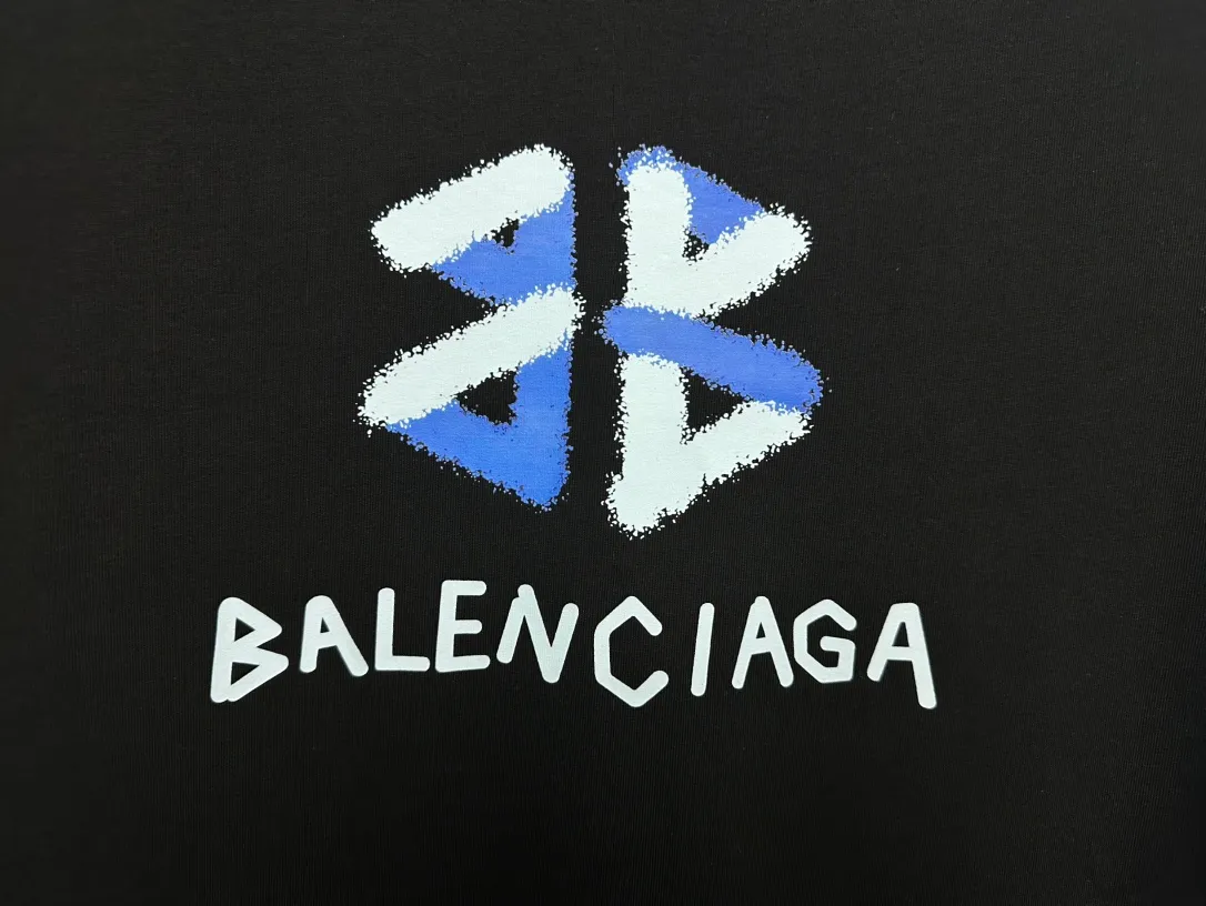 【BALENCIAGA】 24ss T Blue B 。 ， Versatile。 ， ， 。 ， Same Style ， 。 ：Black White Size：S-XL